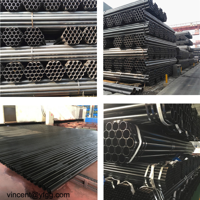 ASTM A53 A500 BS1387 Is1161 Standard Carbon ERW Black Steel Pipe with ISO Certificate