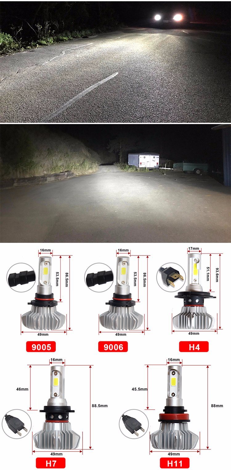 Cheap Bright Wholesale 12V 6000lm Fanless 50W Auto Car Headlamp H4 H7 Automatic LED Headlight Bulb