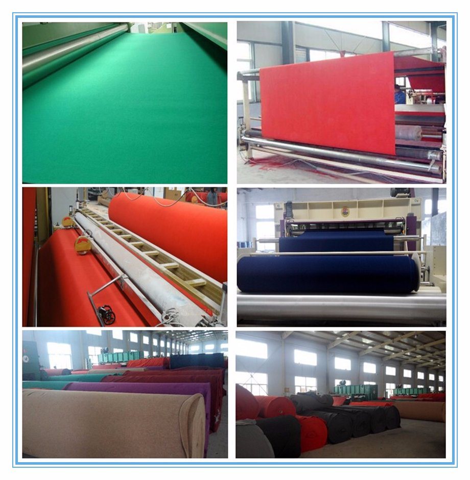 Polyester Needle Punch Velour Plain Ribbed Exhibition Carpet for Wedding, Show, Car, Hotel and Other Places