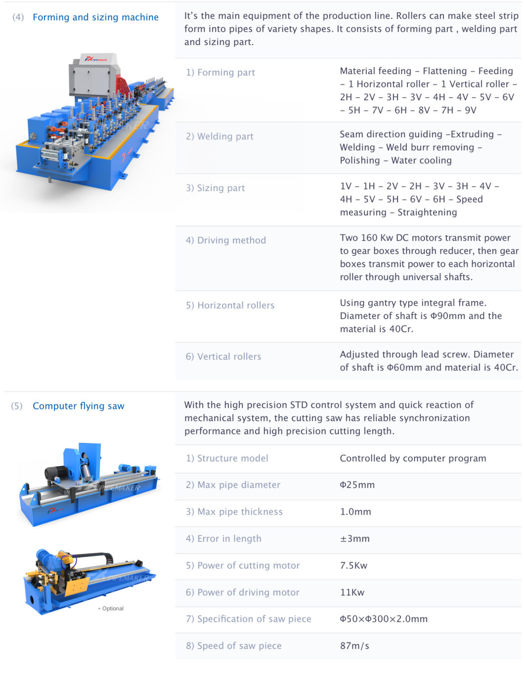 Fx-165 High Quality Straight Seam and High Frequency Tube Welded Machine