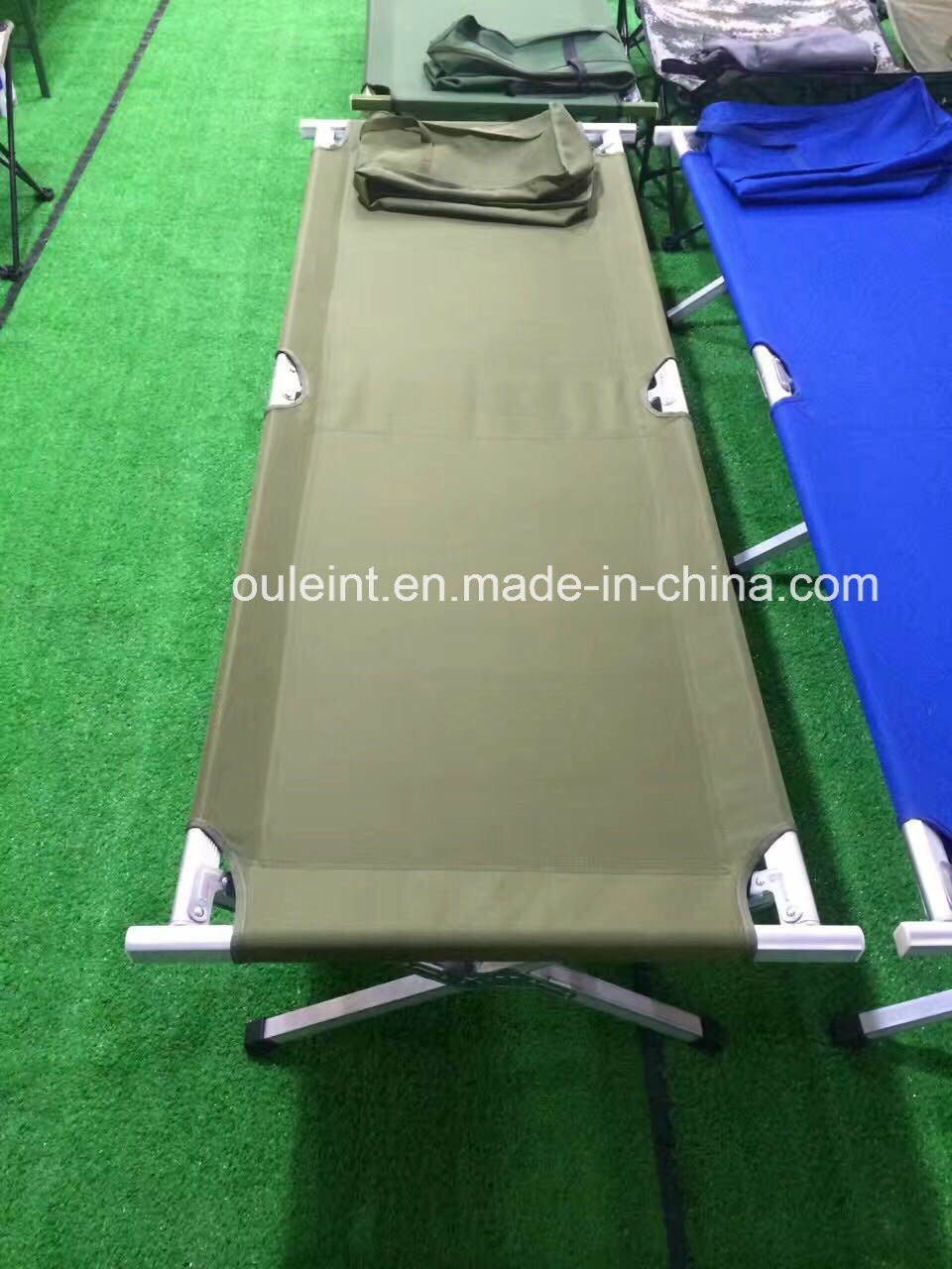 Aluminium Military Folding Camping Bed 600d PVC Oxford Cloth