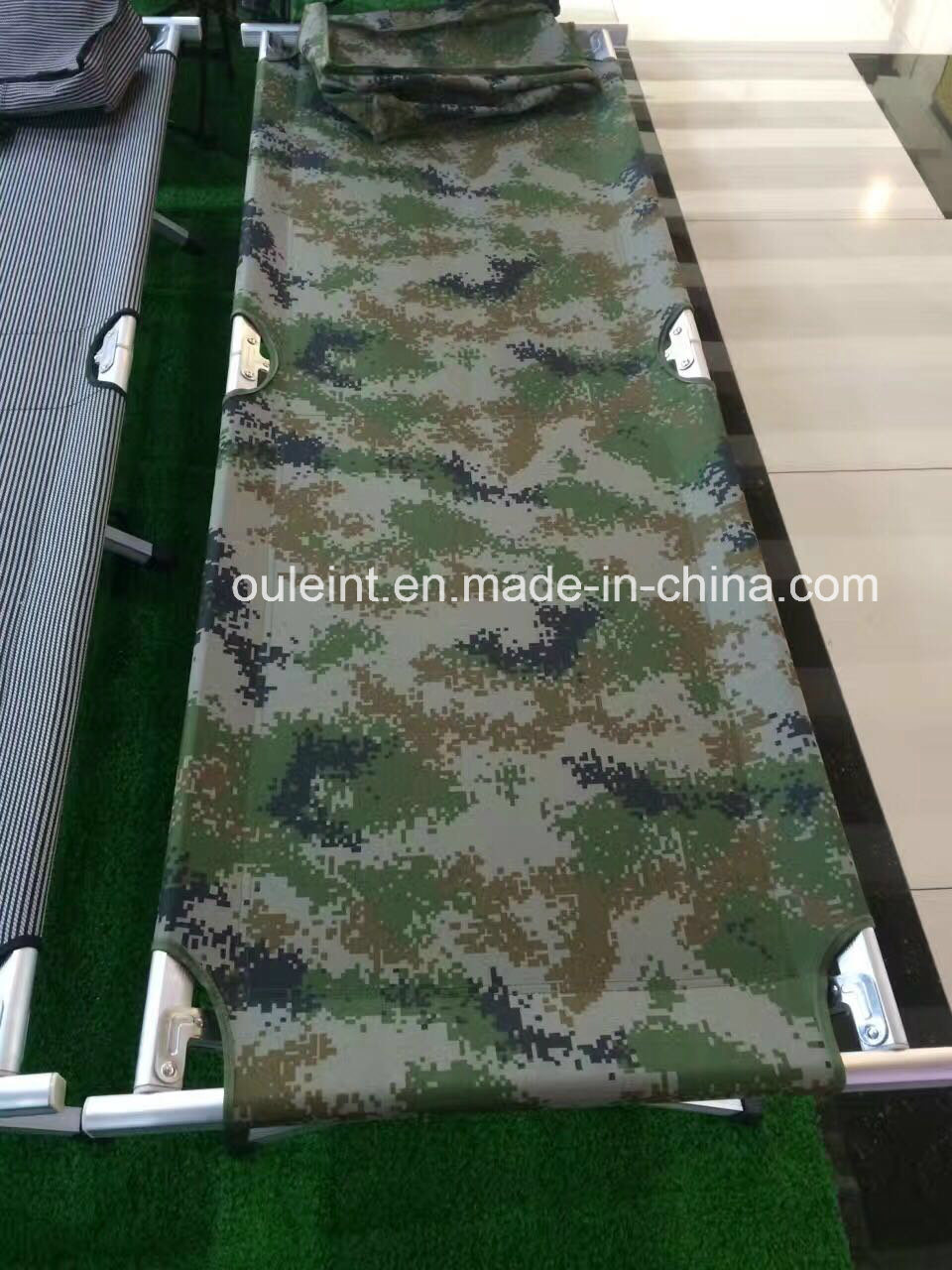 Aluminium Military Folding Camping Bed 600d PVC Oxford Cloth
