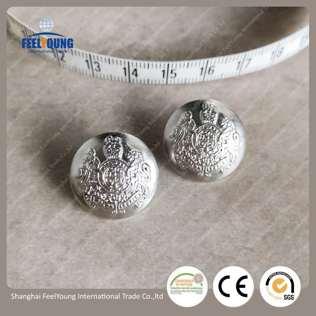 with Flower Pattern Silver Sewing Button