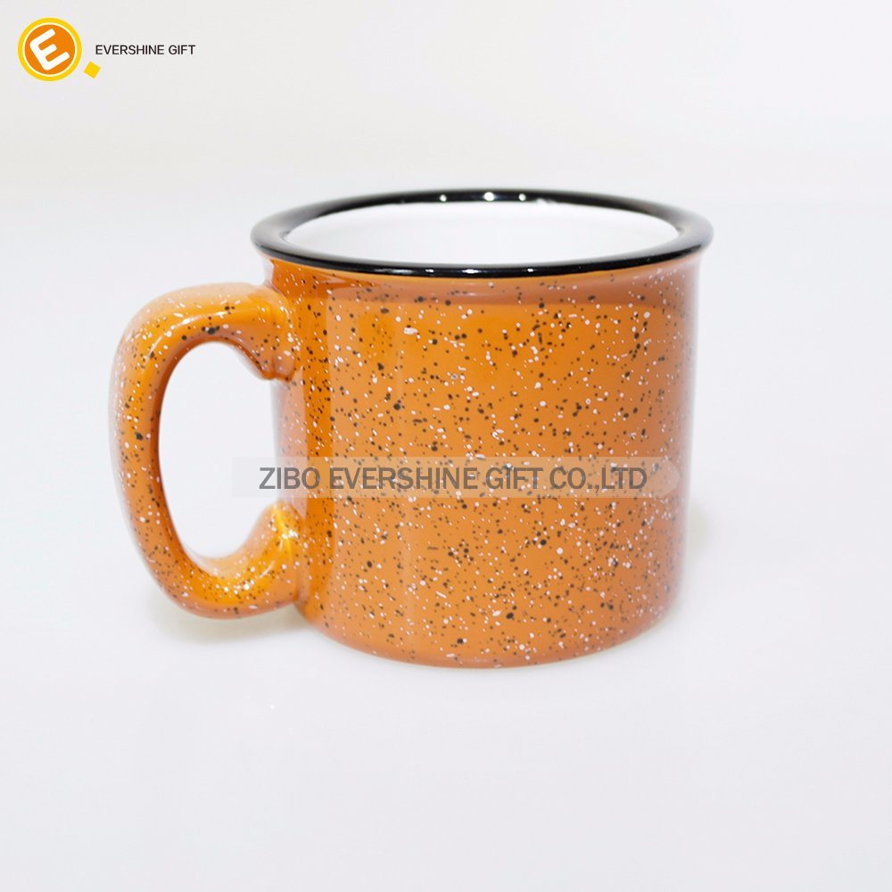 Enamel Cup Promotional Ceramic Coffee Mug with Handle