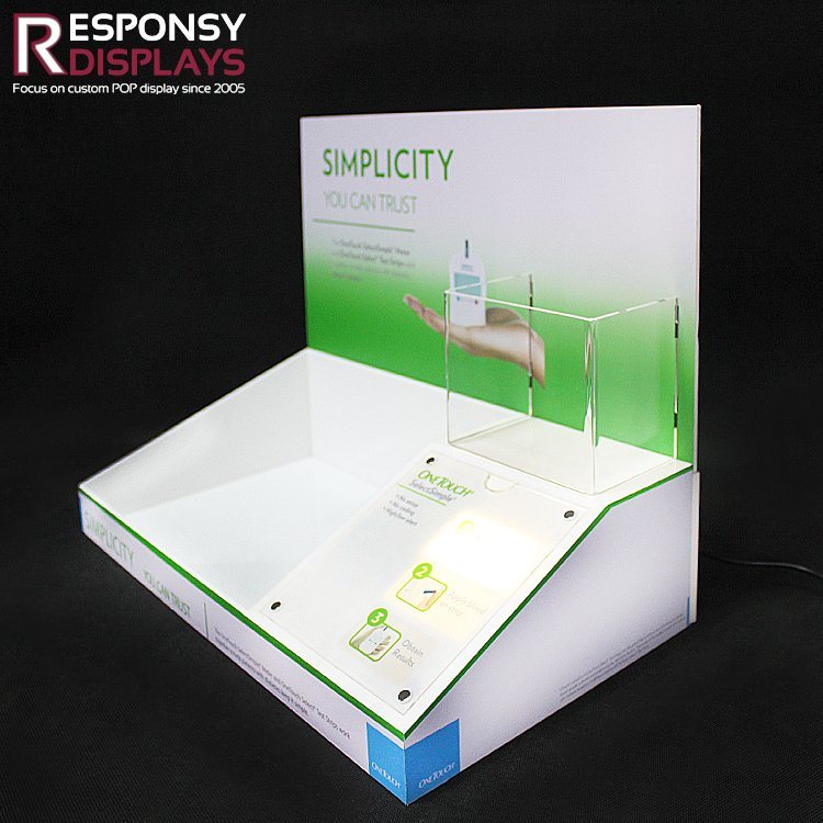 Custom Popular Wholesale Pop Medical Acrylic Counter Display with LED