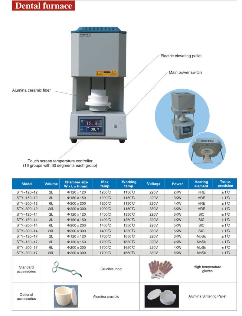 Zirconia Sintering Dental Furnace for Dental Equipment