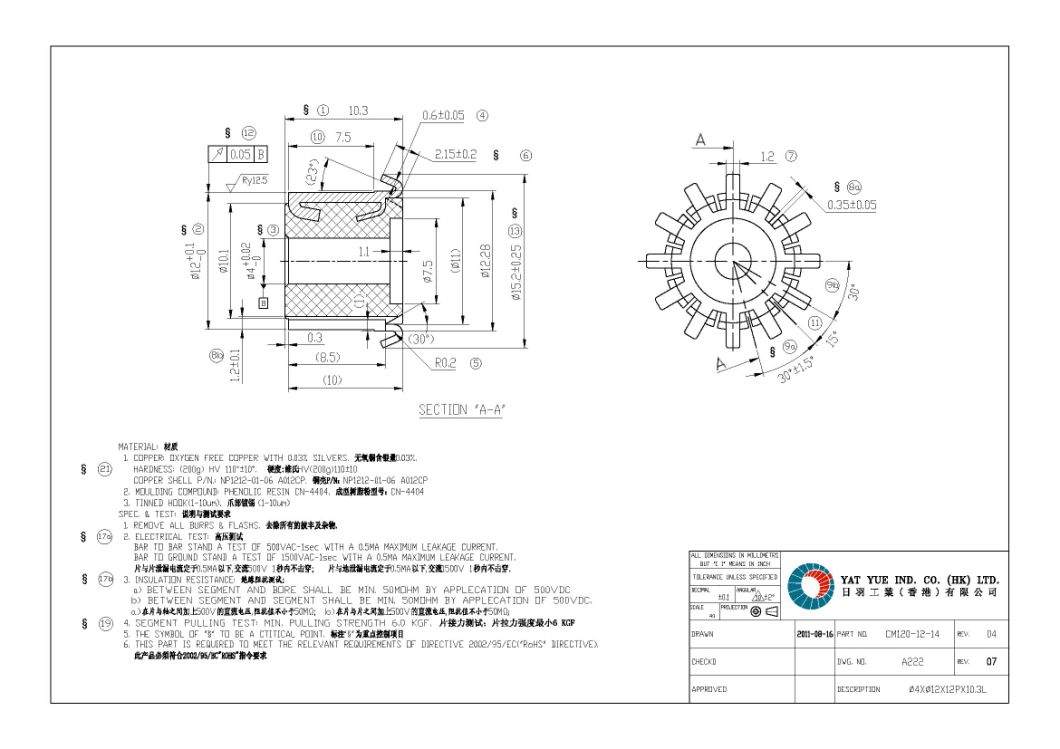 Factory Price Commutator for Car Motor 12 Hooks