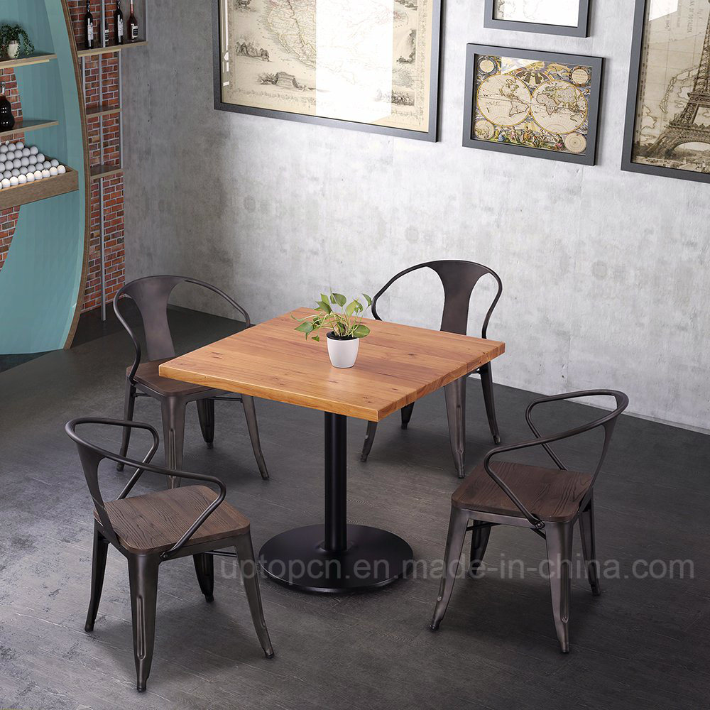 (SP-CS857) Industrial Rust Color Restaurant Metal Table and Chair Furniture