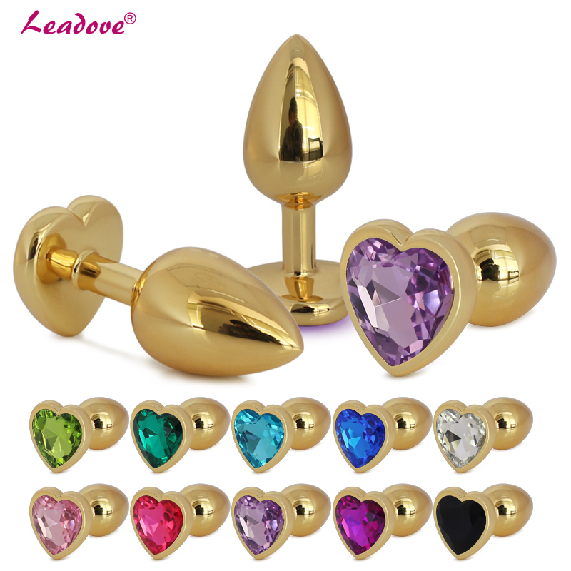 Newest Stainless Steel Heart Shape Golden Anal Plug Small Size