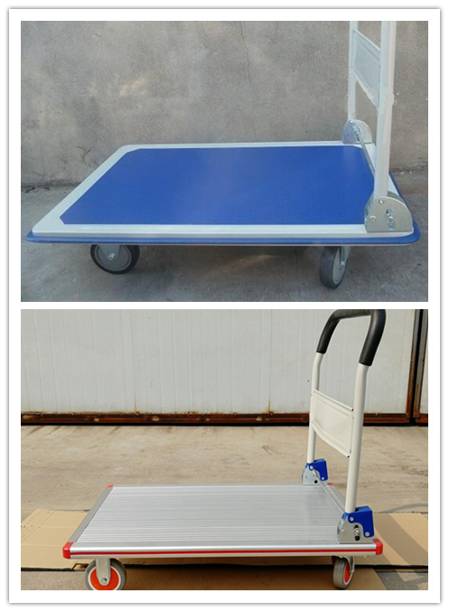 Heavy Duty Plastic Platform Hand Truck Capacity 300kgs Foldable Hand Trolley (pH300)