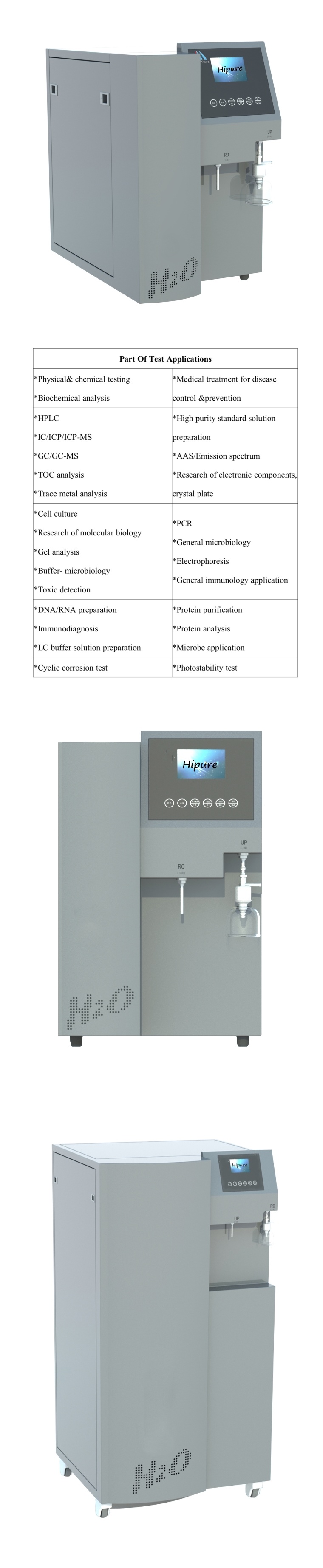 Biochemical Type 1 Deionized Di Water Instrument for Lab 75