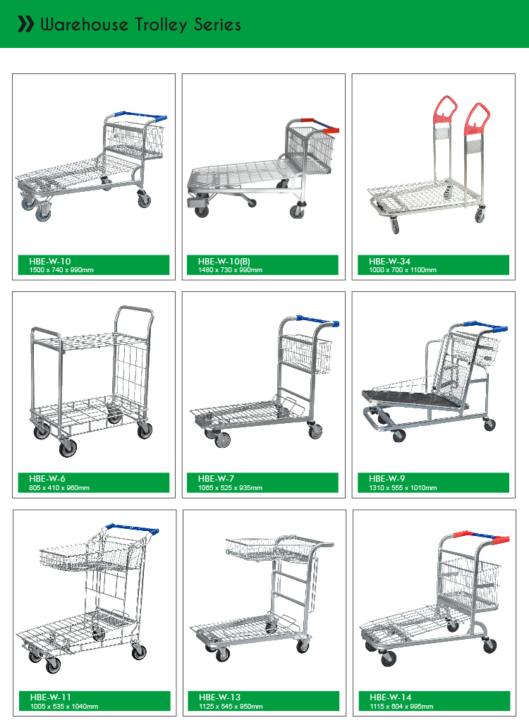 Nestable Logistic 2 Tiers Warehouse Cargo Trolley Cart