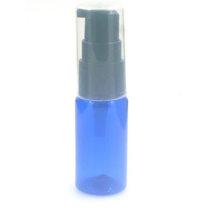 15ml Round Empty Plastic Bottles, Clear/White/Amber/Blue Pet Bottle with White/Black Treatment Pump Lotion