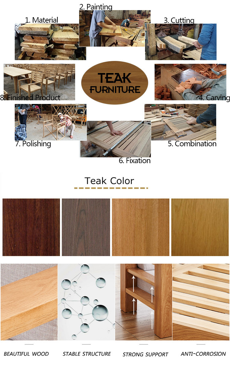 Durable Teak Wooden Restaurant Table and Wooden Garden Table