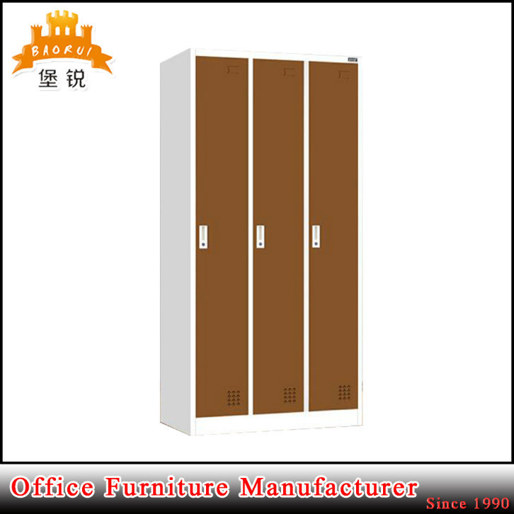 Wholesale 3 Door Steel Wardrobe Storage Cabinet Metal Lockers