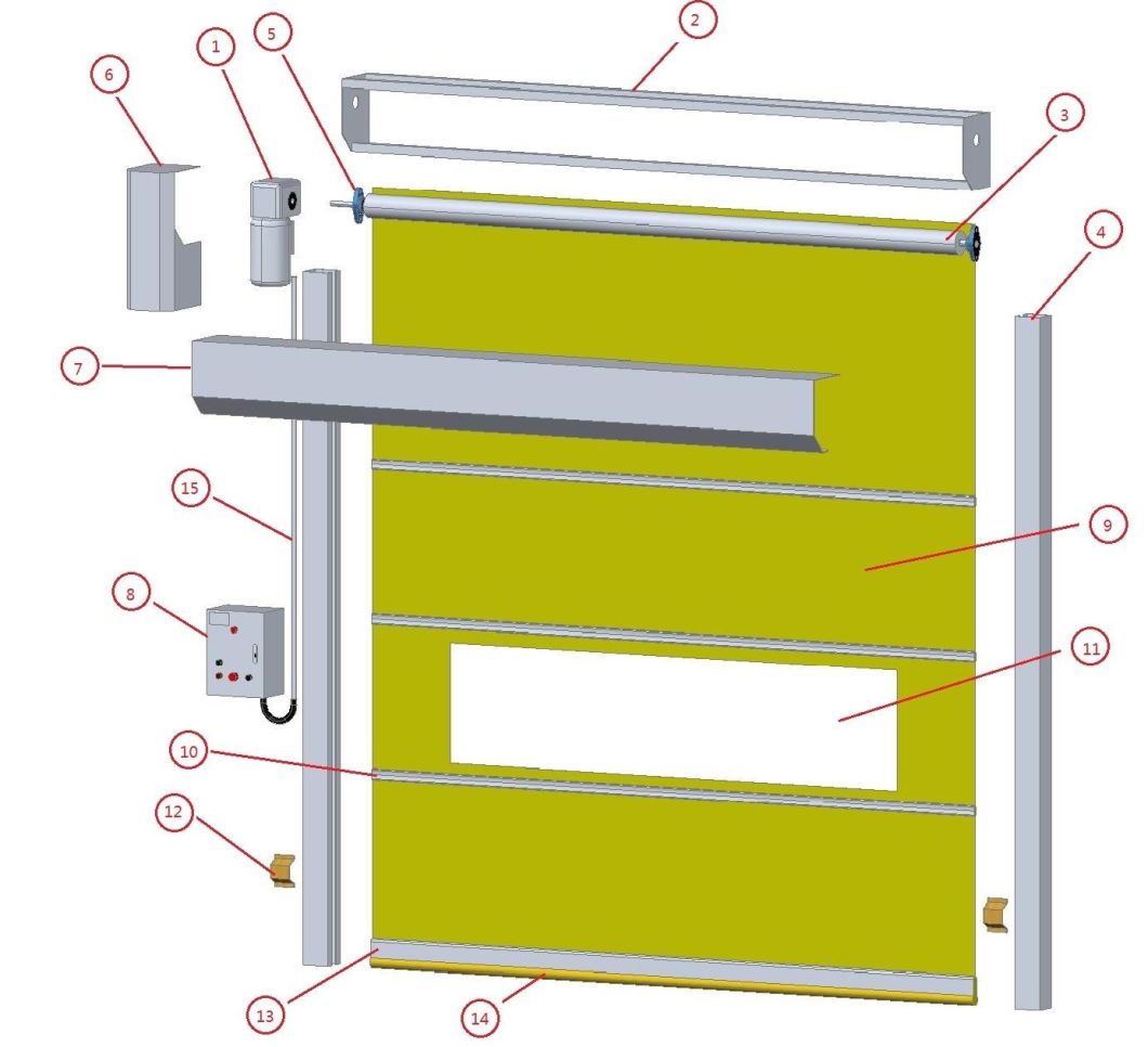 Flexible PVC High Speed Roller Shutter Healing Door