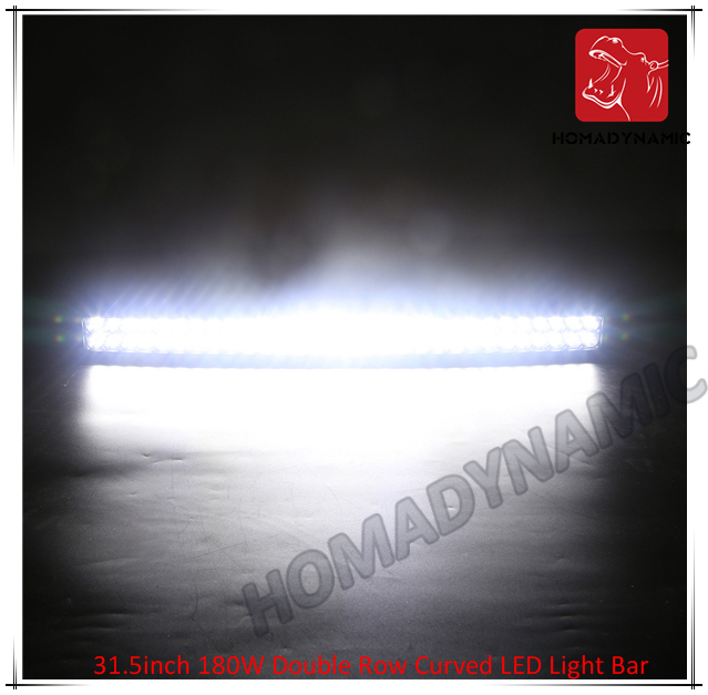 LED Car Light of 31.5 Inch 180W Double Row Curved LED Light Bar Waterproof for SUV Car LED off Road Light and LED Driving Light