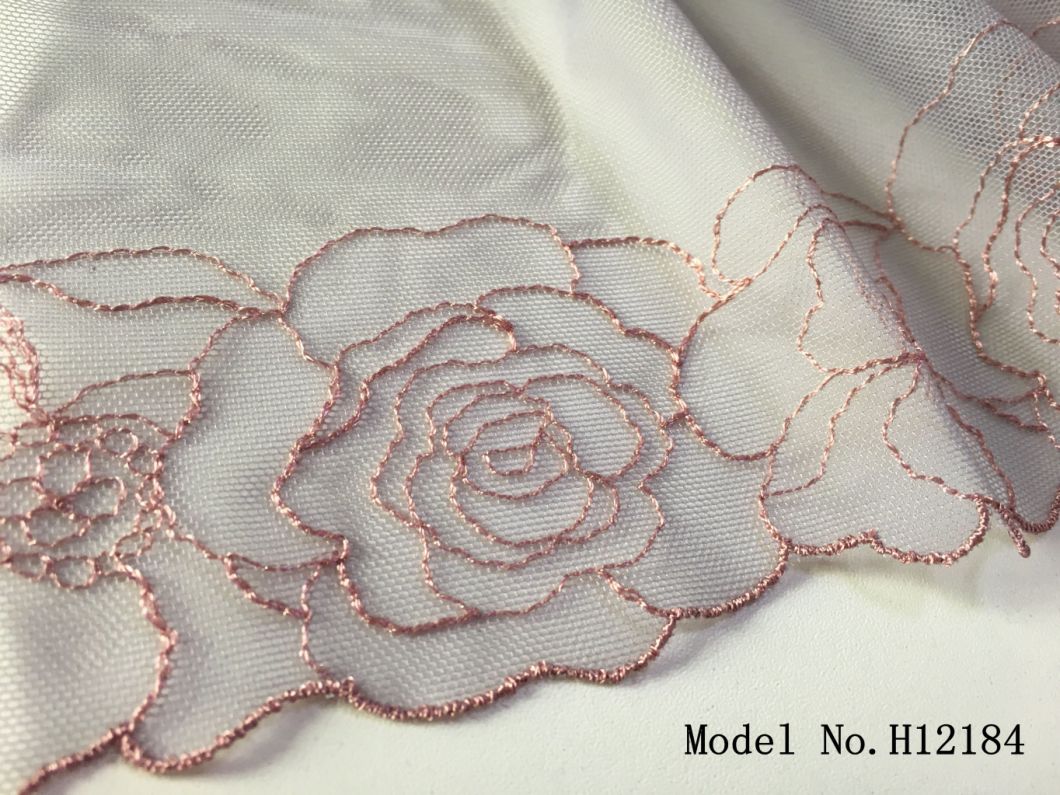 Fashion Net Yarn Simple Lines Embroidery Lace for Lingerie Dress