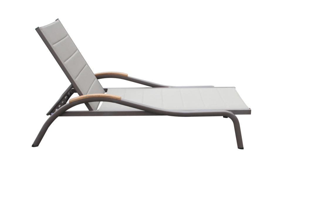 Textilene Outdoor Chaise Lounge Sun Lounger Aluminum Pool Daybed Furniture