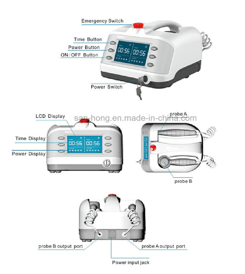 Lowe Level Laser 810nm for Wound Healing Pain Relief and Insomnia with 2 Probes (HY30-D)