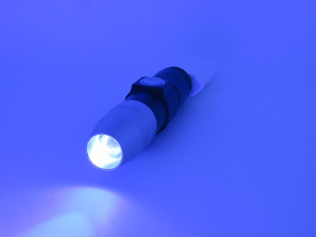 USB Rechargeable 3 Mode 365nm Ultraviolet UV LED Flashlight Fluorescer Jade Money Detector UV Curing LED Torch Light