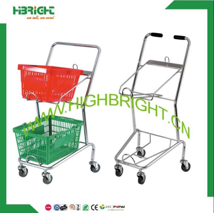 Convenient Store Double Baskets Shopping Cart Trolley
