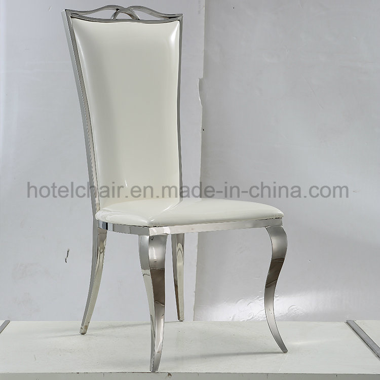 Luxury Hotel Armrest Dining Room Chair Silver Stainless Steel Legs Dining Chair