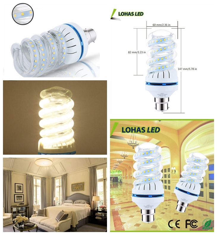 Full Spiral Shape Corn Lamp 16W B22 LED Bulb Light