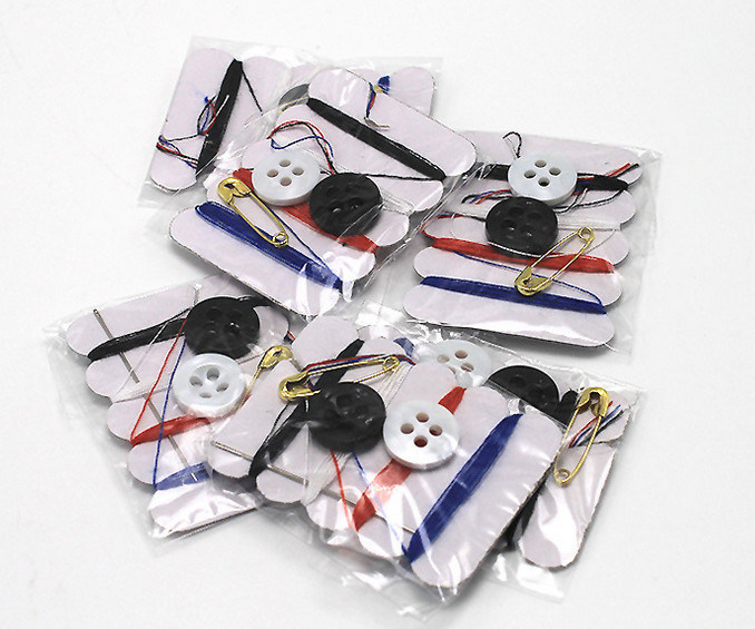 10 Line + 10 Needle+1 Safety Pin + 2 Organic Button+1 Safety Scissors with Plasric Box Sewing Set