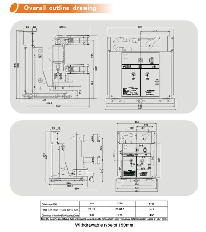 Vib1-12 Indoor Hv Vacuum Circuit Breaker with Xihari Type Test Report