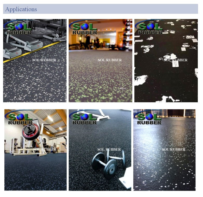 Fire Resistance Fitness Commercial Gym Rubber Flooring