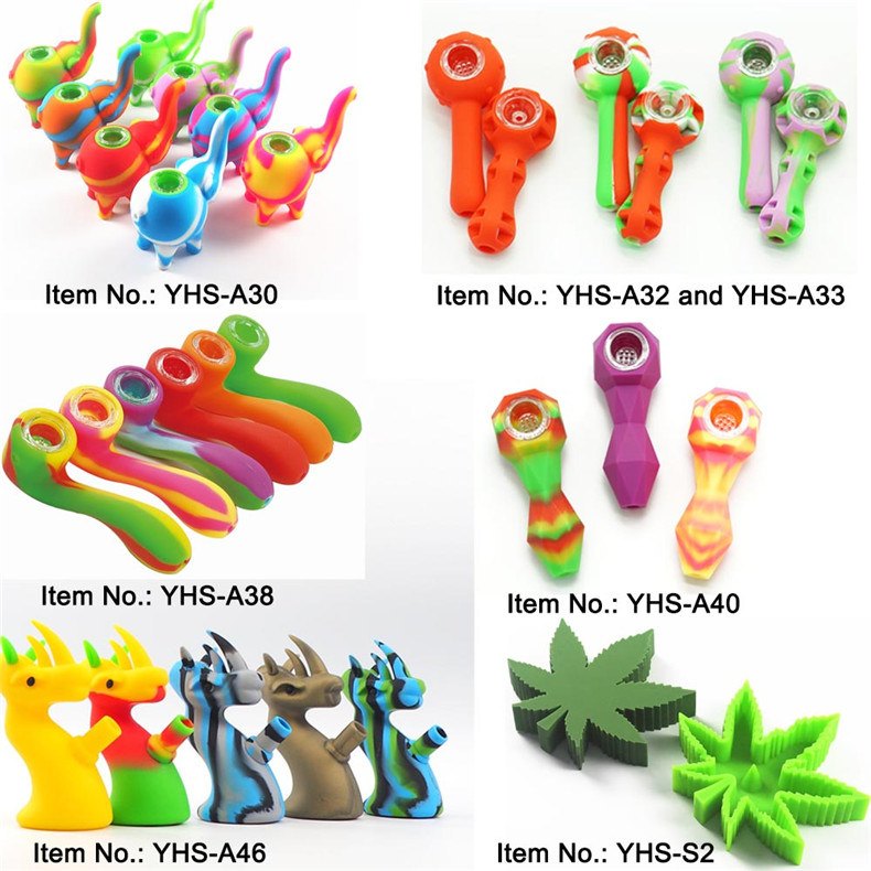 Wholesale High Quality Smoking Accessories Silicone Pipes Glass Water Smoking Pipe Hand Pipes