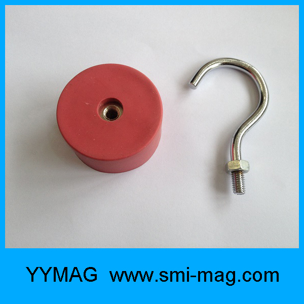 Red Rubber Neodymium Magnet Hanging Hook