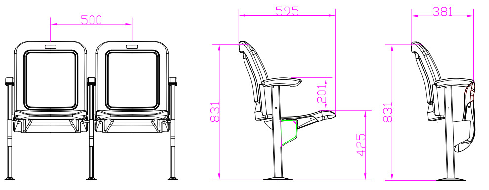 New Arrival HDPE Plastic Folding Stadium Chair for VIP Zone