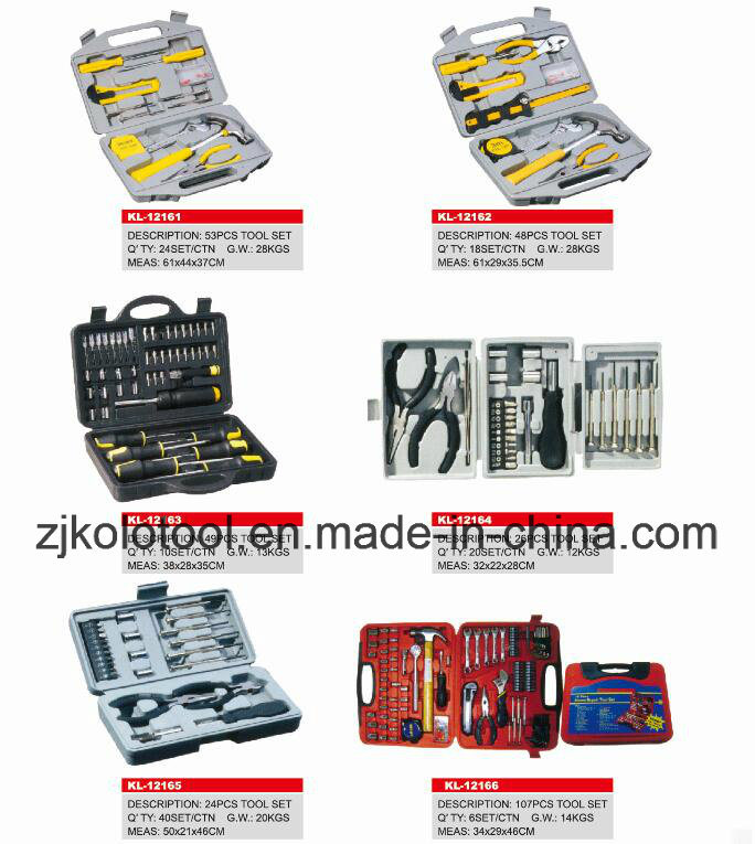 5PC Tool Case with Combination Pliers Set