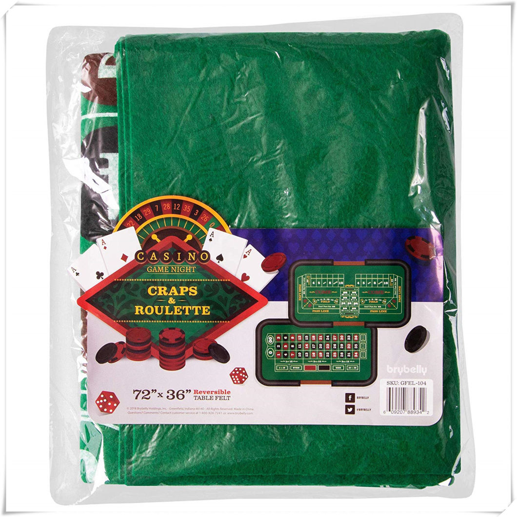 Green Printed Poker Play Felt Mat Craps Roulette Table Felt