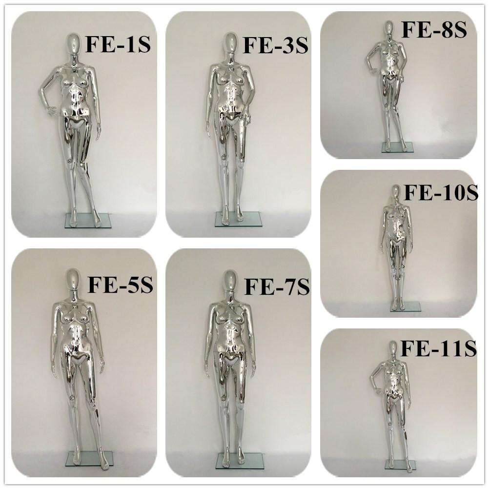 6 FT Plastic Female Mannequin Chrome Mannequin Chrome Golden Plated Mannequin