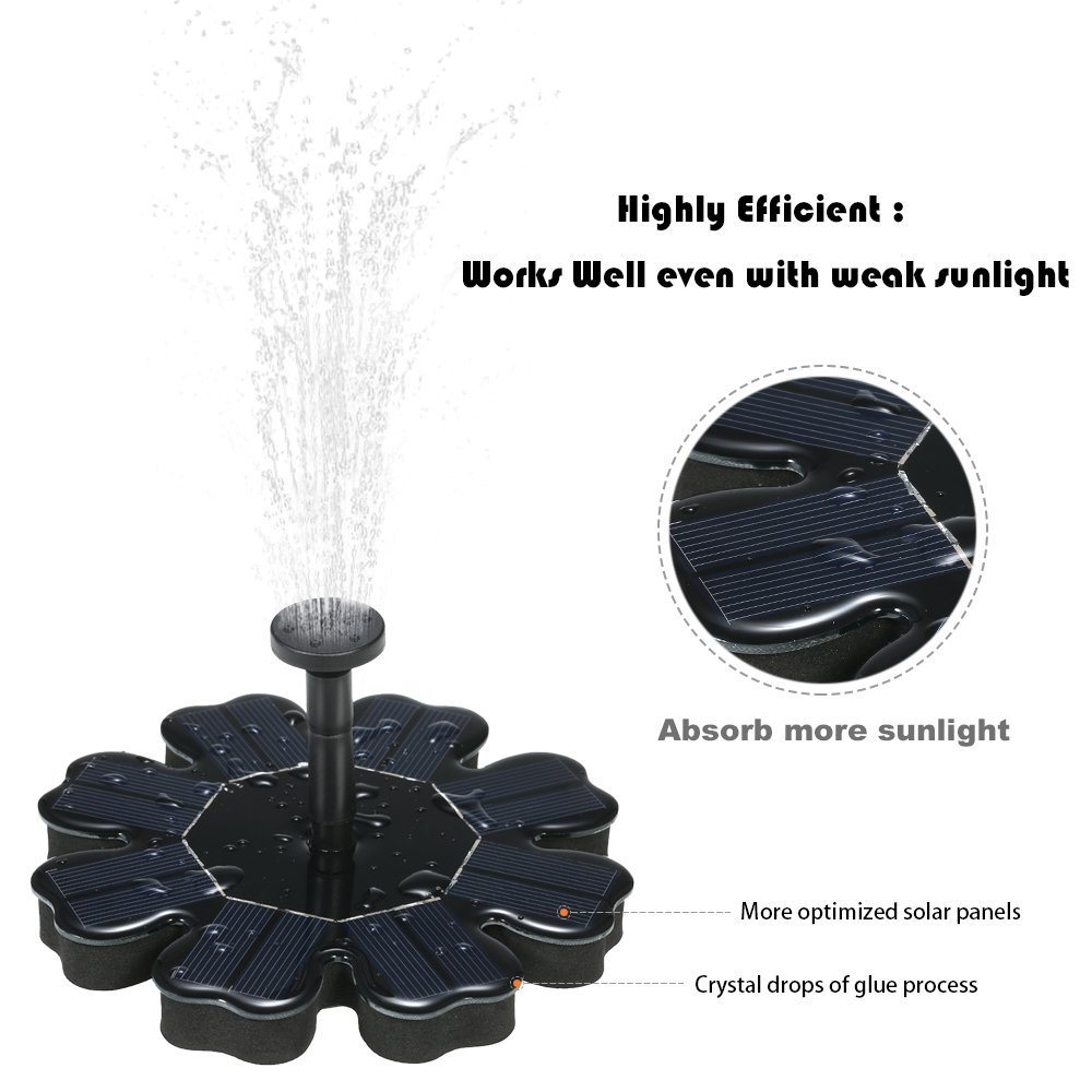 Round Solar Water Fountain Mini Solar Powered Water Fountain Pump