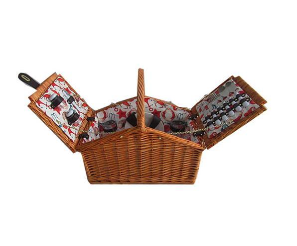 Wicker Picnic Basket, English Style, Service for Two