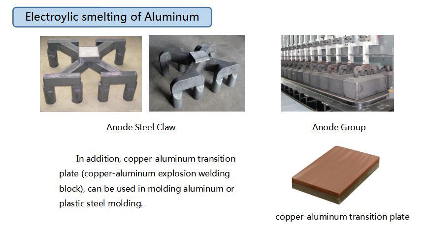 Aluminum Steel Explosive Welding Clad Block/Electrical Transition Joints/Hanger Bar for Electrolysis Aluminum