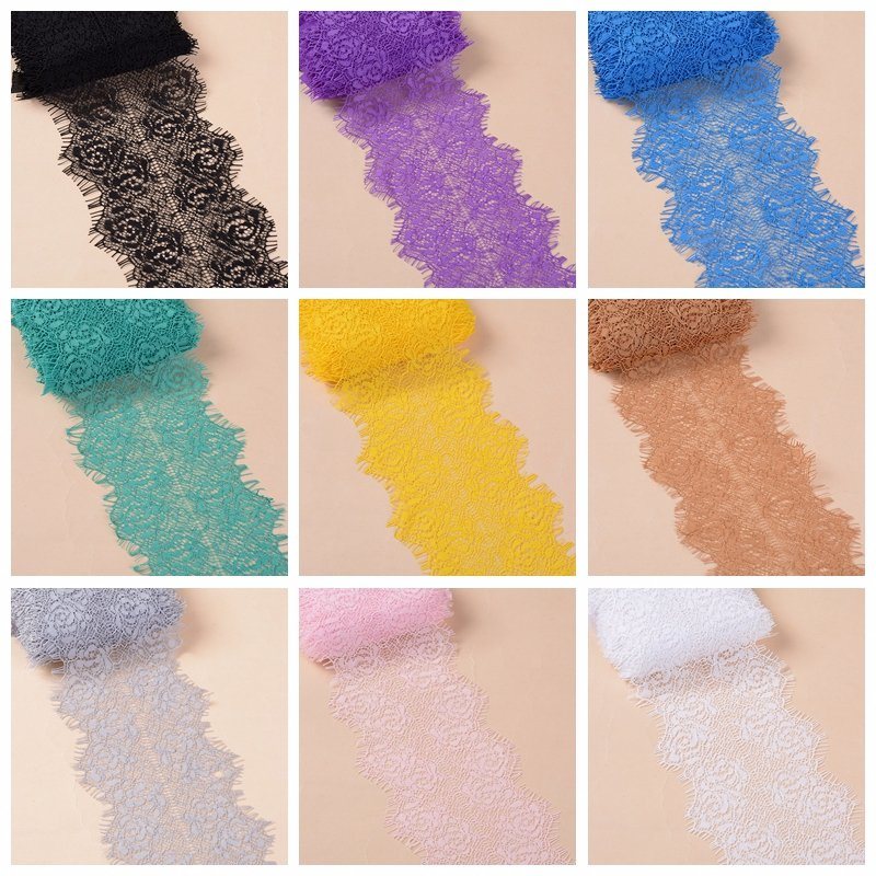 Wholesale High Quality Nylon Eyelash Fabric Knitting Lace for Garment Accessories