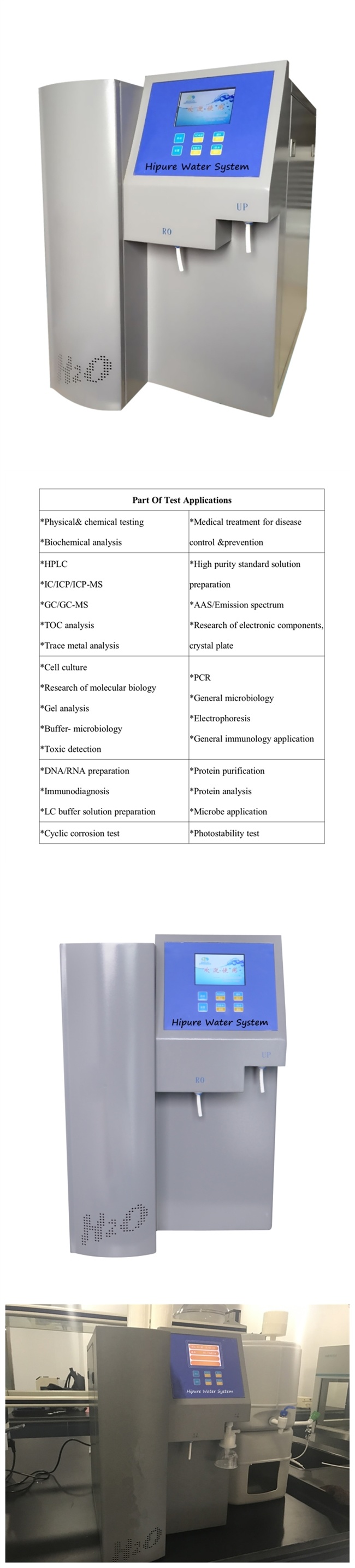 Biochemical Type 1 Deionized Di Water Instrument for Lab 75