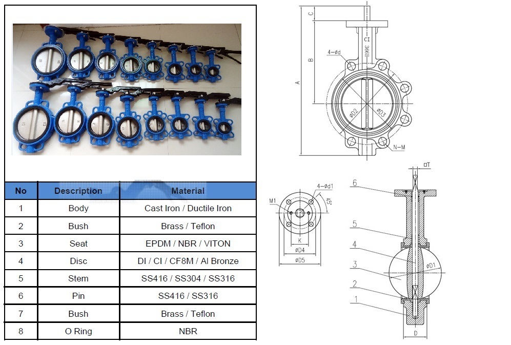 Wafer Type Centreline Butterfly Valve (without Pin)