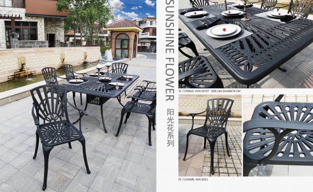 Europe Style Cast Aluminum Patio Furniture Outdoor Dining Table