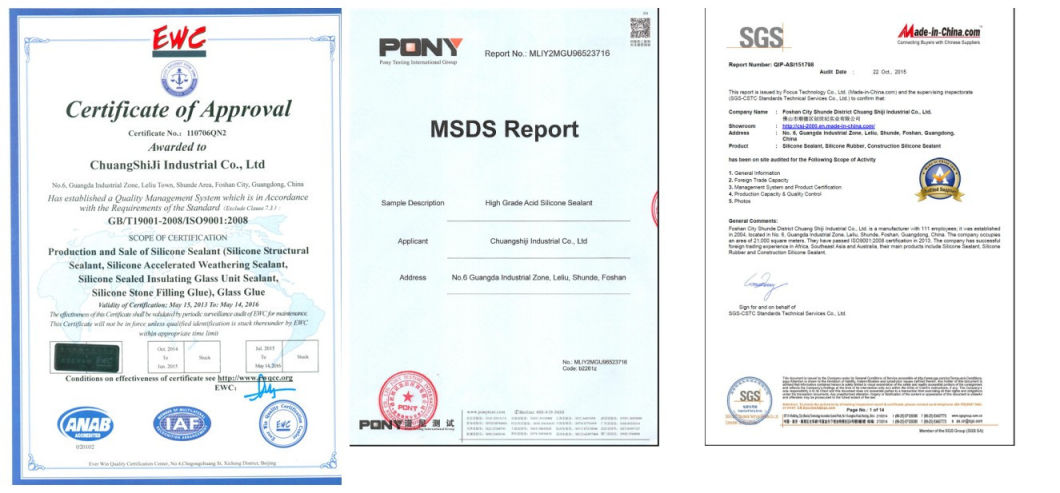 Certificate High Quality Structural Silicone Sealant for Curtain Wall Adhesive