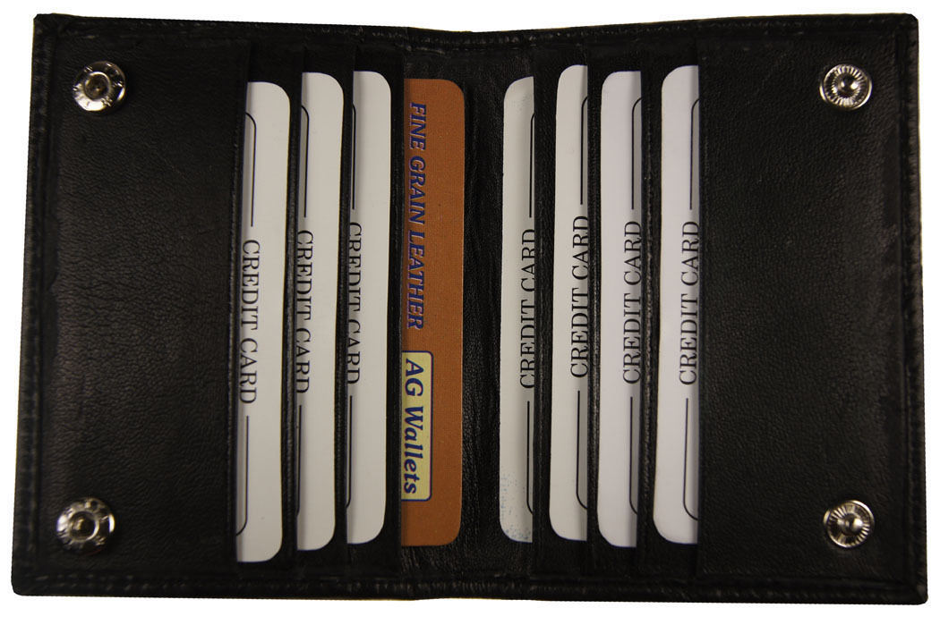 PU Leather Black Magnetic RFID Name Business Card Holder