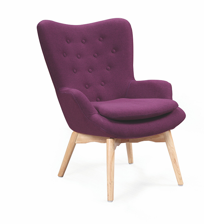 Home Furniture Chair Modern Cheap Fabric Leisure Chair with Wooden Legs Living Room Chair