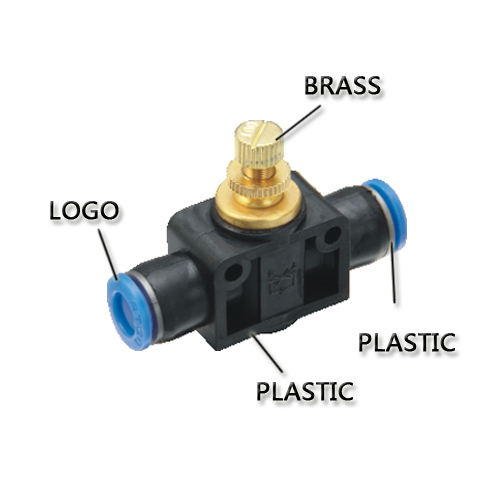 Pneumatic Fitting Components with Blue Button (SC/NSE 8-02)