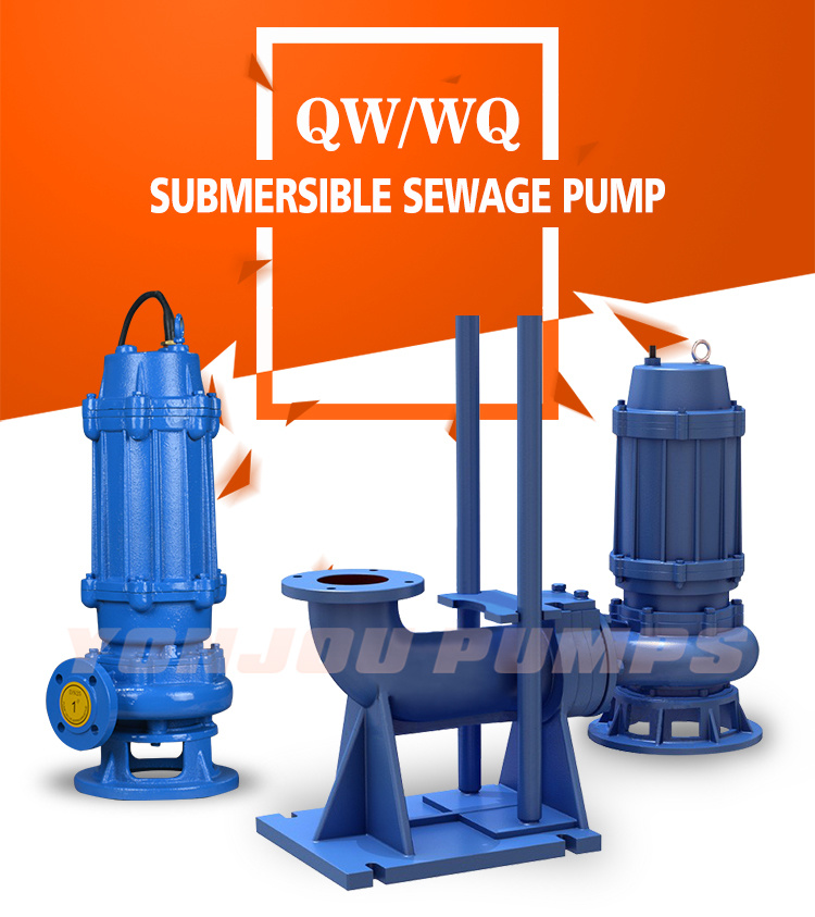 Qw Three Phase Sewage Submersible Pump, AC Non-Clogging Vertical Submersible Pump