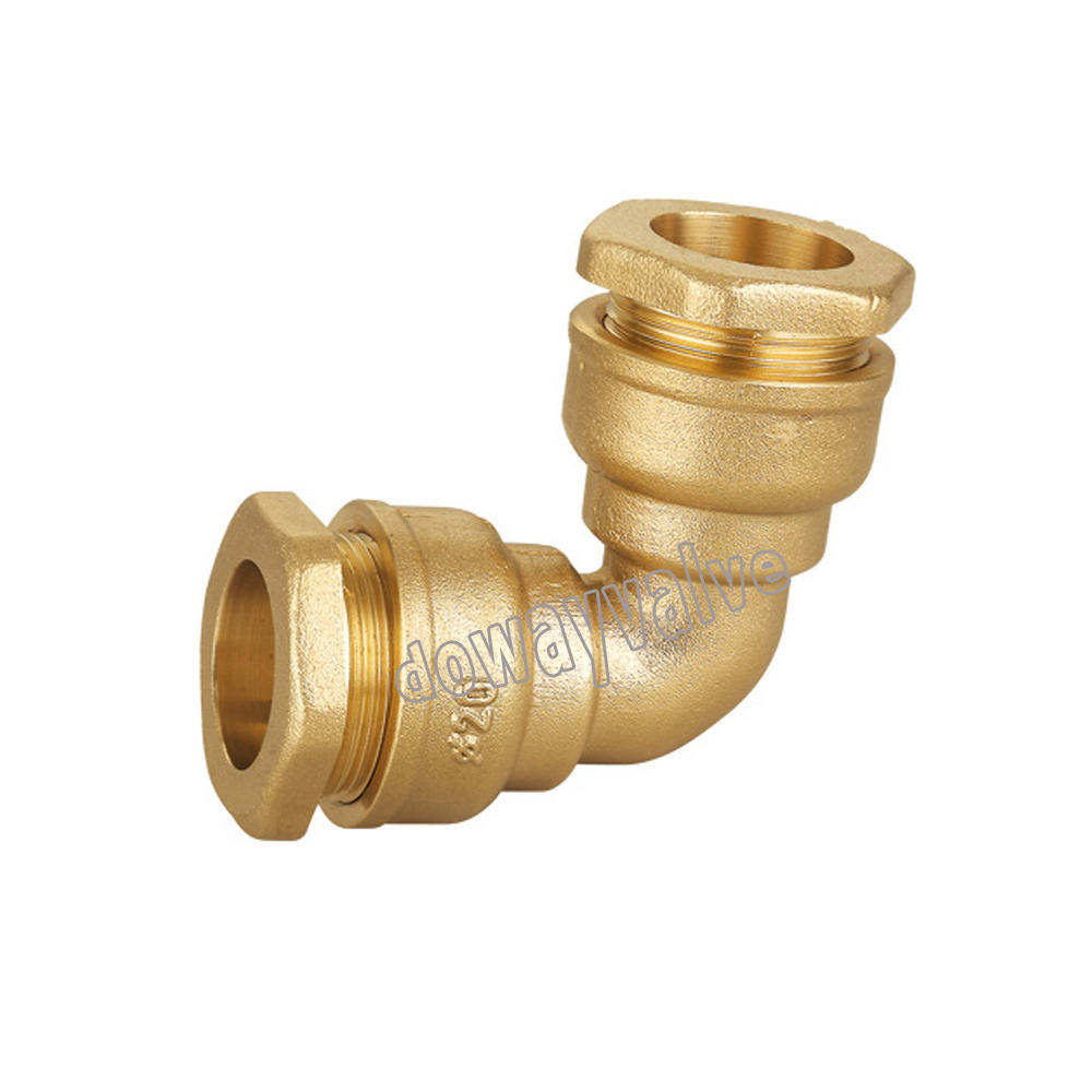 Brass Compression Fitting for PE Pipe Elbow Coupling